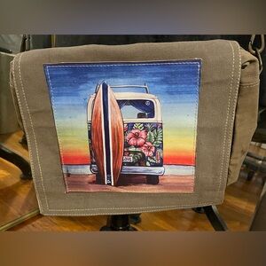 Summer lovin’ recycled military tent crossbody bag